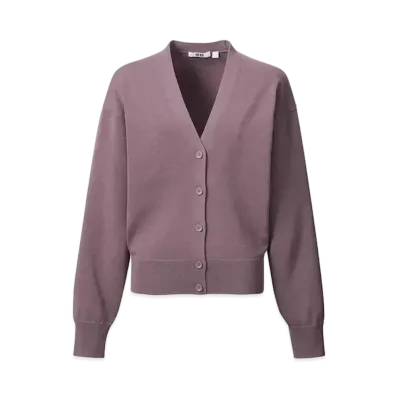 Uniqlo U 24SS Women's V-Neck Cardigan "Purple"