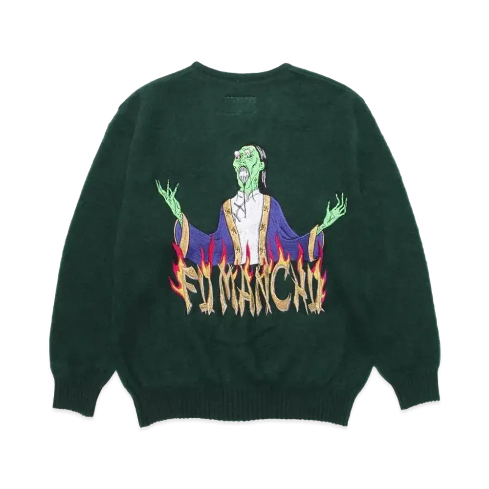WACKO MARIA MOHAIR KNIT CARDIGAN "Green"