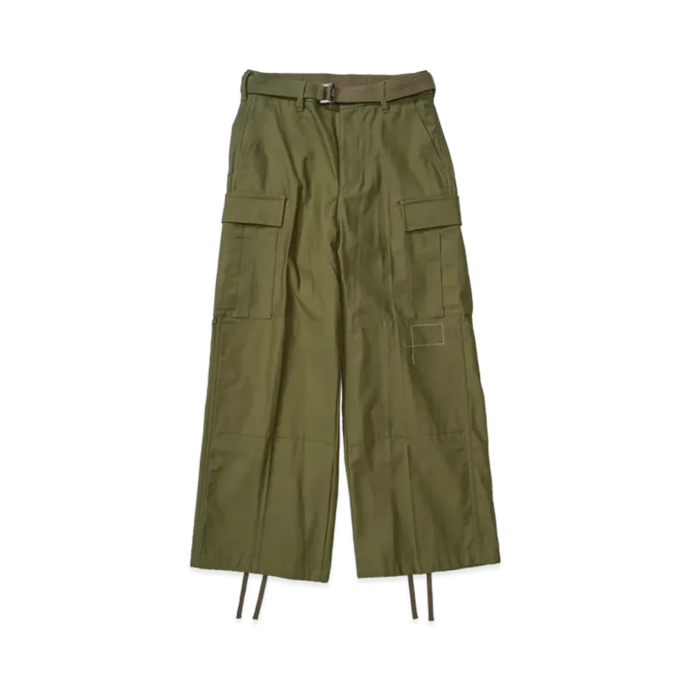 WTAPS x sacai Cotton Back Satin Pants 01 / Trousers / Cotton Back Satin "Olive Drab"