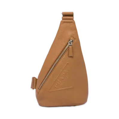 PRADA Cross Vitello Dino Leather Gag "Camel"