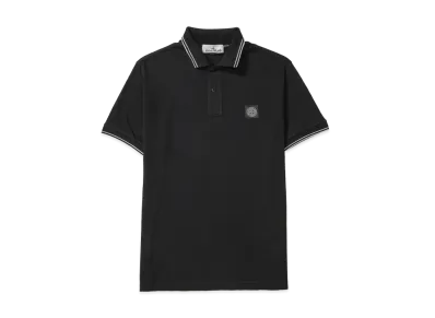 Stone Island Polo Shirt In Cotton With Logo "Black"