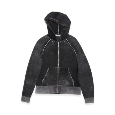Acne Studios Hooded Zip-Up Sweatshirt "Black"