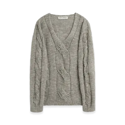 OUR LEGACY Women's Link V-Neck "Tin Shifting Hemp Silk Cable"