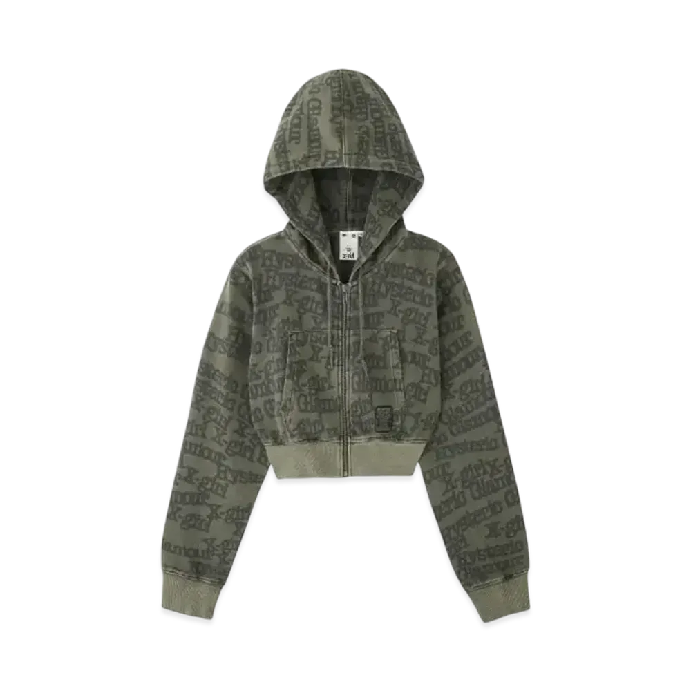 X-girl x HYSTERIC GLAMOUR Compact Zip Up Sweat Hoodie "Olive"
