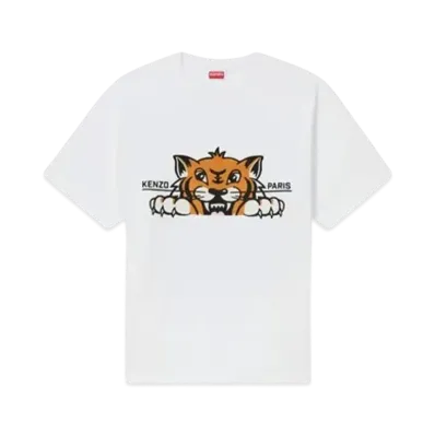 KENZO 'Happy Tiger' Embroidery Oversize T-shirt "Off White"