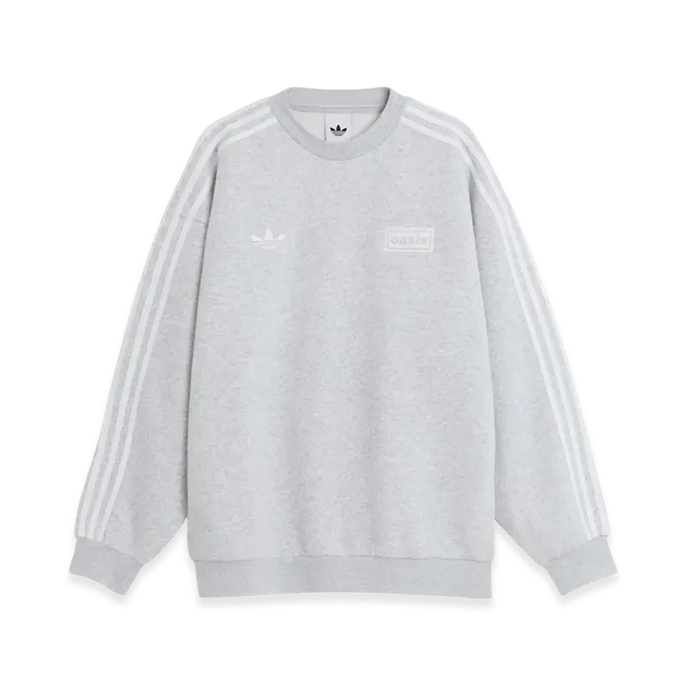 adidas x Oasis Tour Oversized Crew "Light Grey Heather"