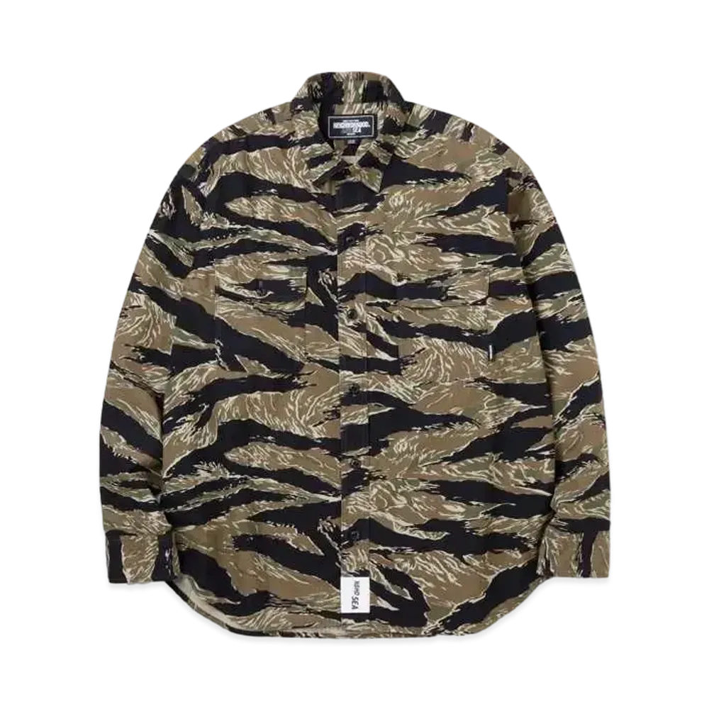WIND AND SEA x NEIGHBORHOOD Tiger Camo Shirt LS "Olive Drab"