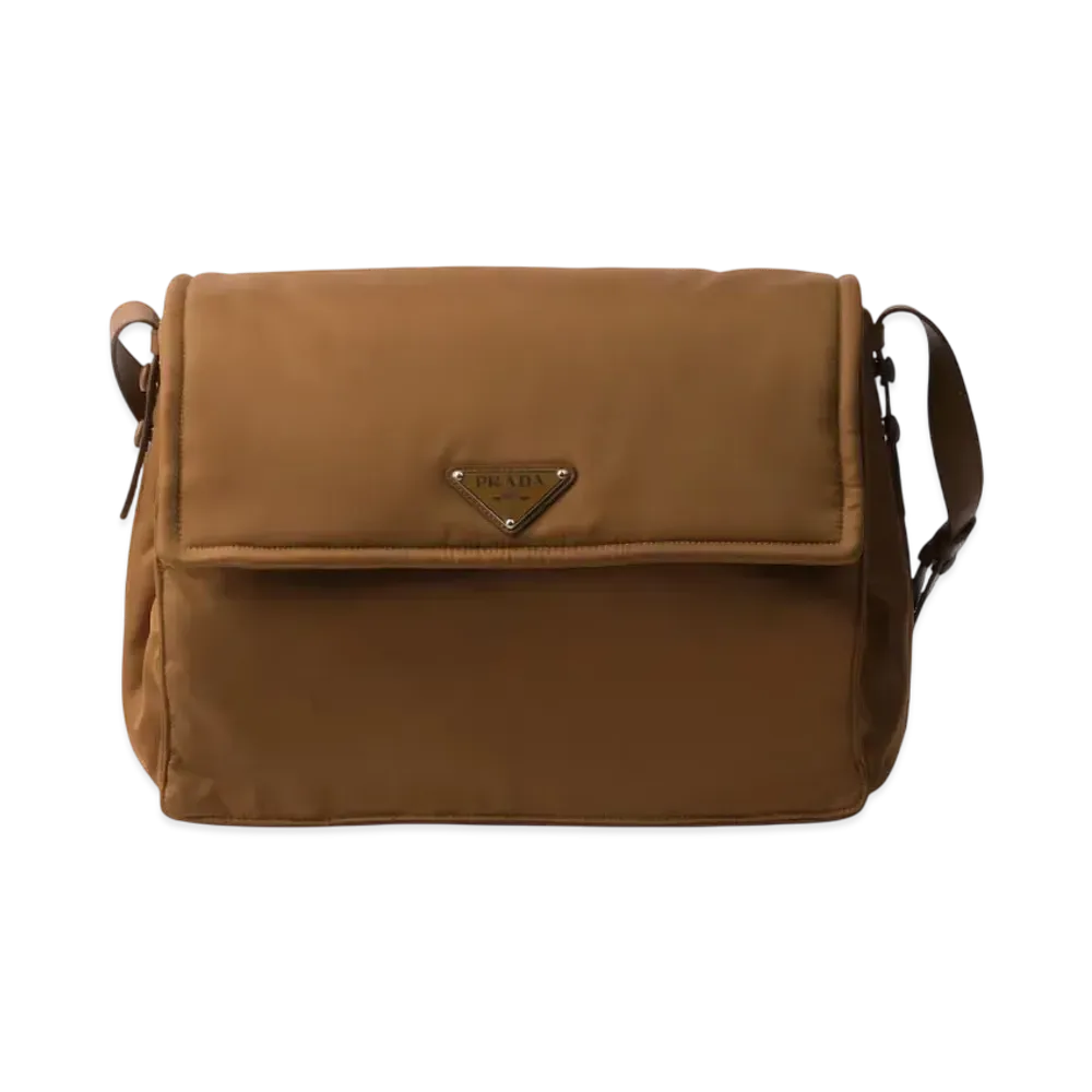 PRADA Re-Nylon Large Padded Shoulder Bag "Brandy"