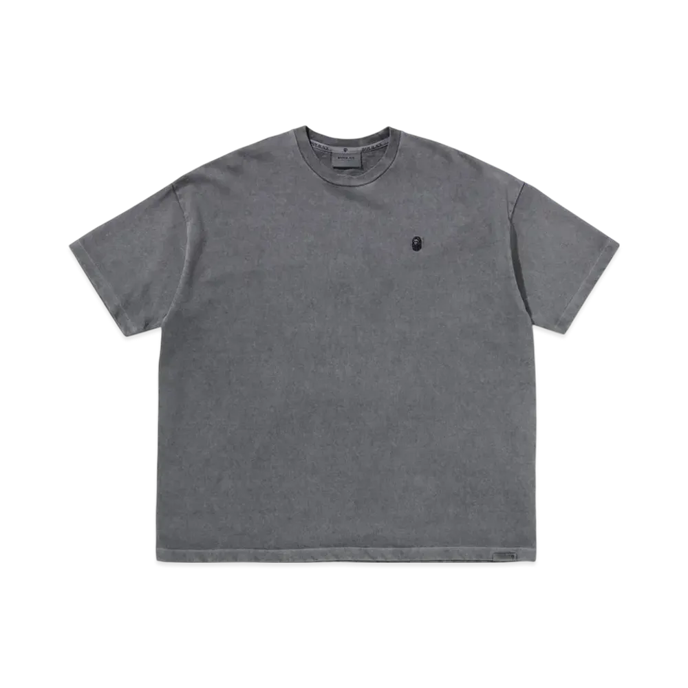 A BATHING APE Bape Black Rope Stitch Washed Tee "Gray"
