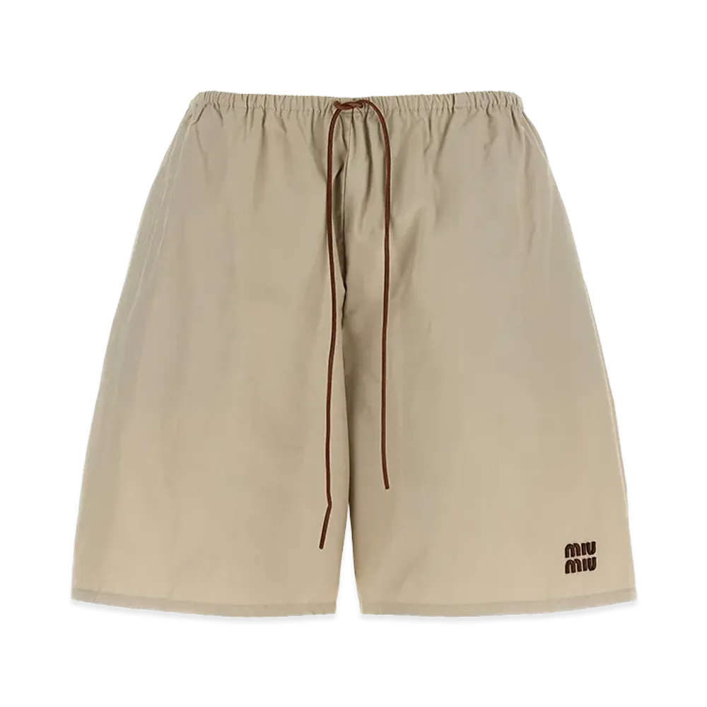 MIU MIU Women's Panama Bermuda Shorts "Beige"