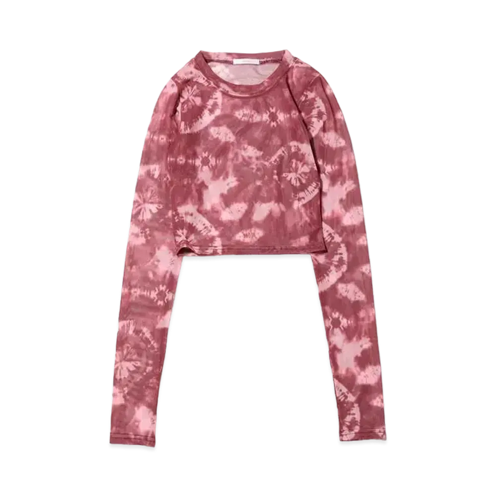 atmos pink Tie-Dyed Organdy Fitted Tops "Red"