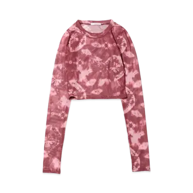 atmos pink Tie-Dyed Organdy Fitted Tops "Red"