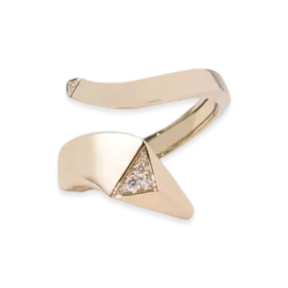 PRADA Eternal Gold Snake Mini Ring in Yellow Gold and Diamonds