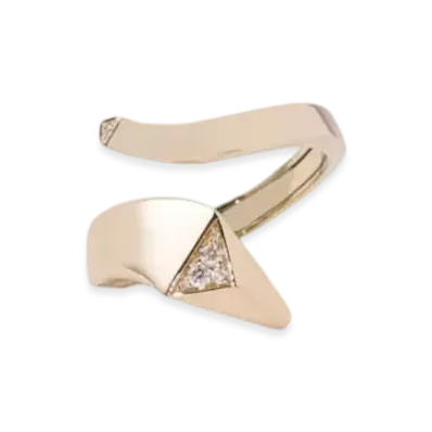 PRADA Eternal Gold Snake Mini Ring in Yellow Gold and Diamonds
