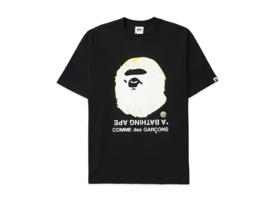 A BATHING APE x COMME des GARCONS Big Ape Head Tee "Black"