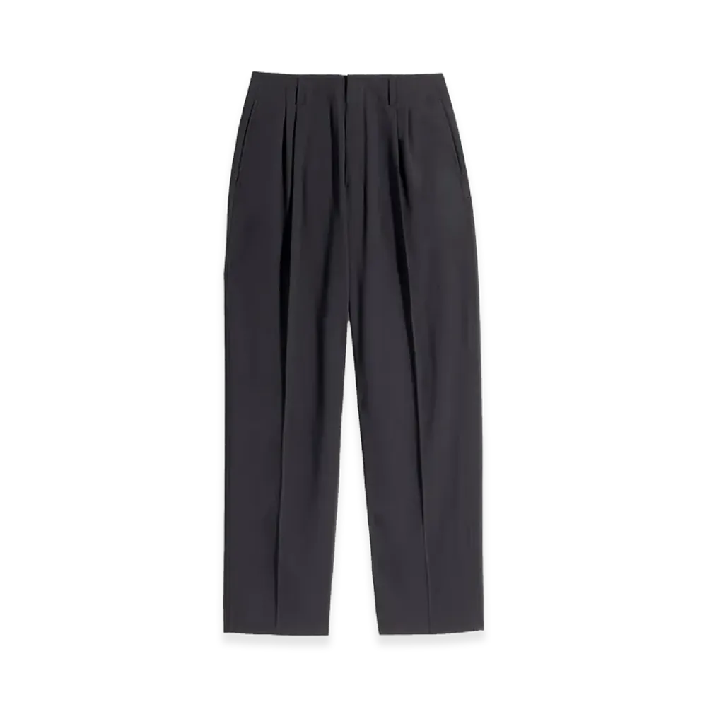 LEMAIRE Women's Wool Crepe Soft Tailored Pants "Onyx"