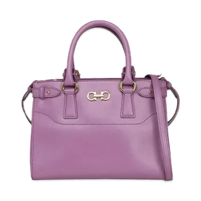 Salvatore Ferragamo Batik Gancini Leather 2WAY Bag "Purple"