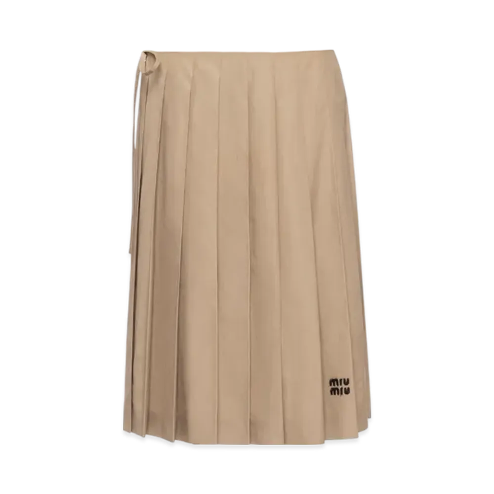 MIU MIU Women's Poplin Skirt "Clay Grey"