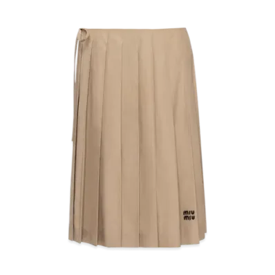 MIU MIU Women's Poplin Skirt "Clay Grey"