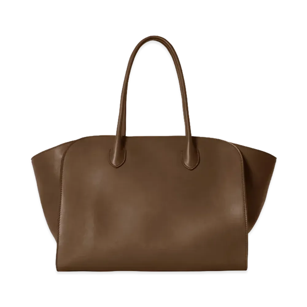 The Row Women's Marlo 14 Leather Tote Bag "Tawny Brown"