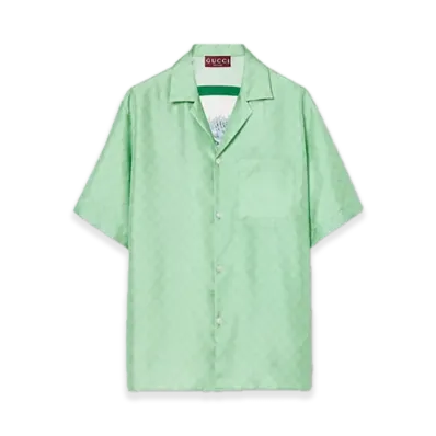 GUCCI x Higuchi Yuko Silk Twill Bowling Shirt Japan Exclusive "Light Green"