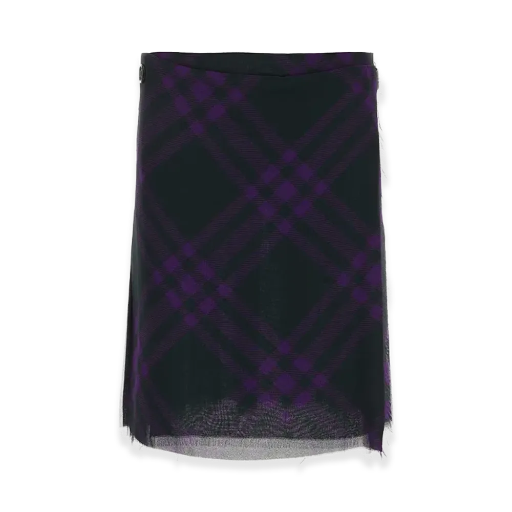 Burberry Women's Embroidered Silk Skirt "Black/Purple"