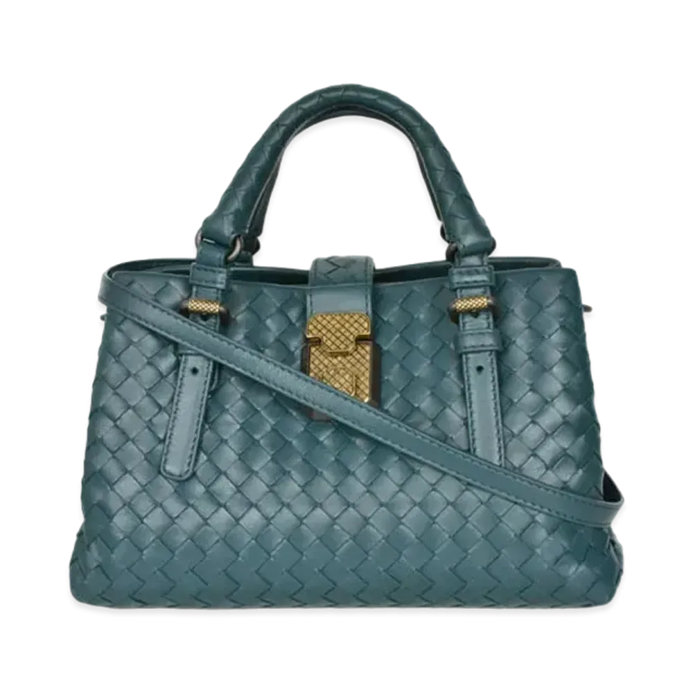 Bottega Veneta Lambskin Hand Bag "Dark Green"