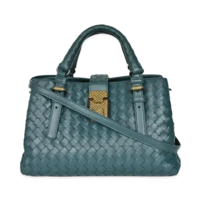 Bottega Veneta Lambskin Hand Bag "Dark Green"