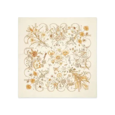 GUCCI Printed Silk Carre "Ivory"
