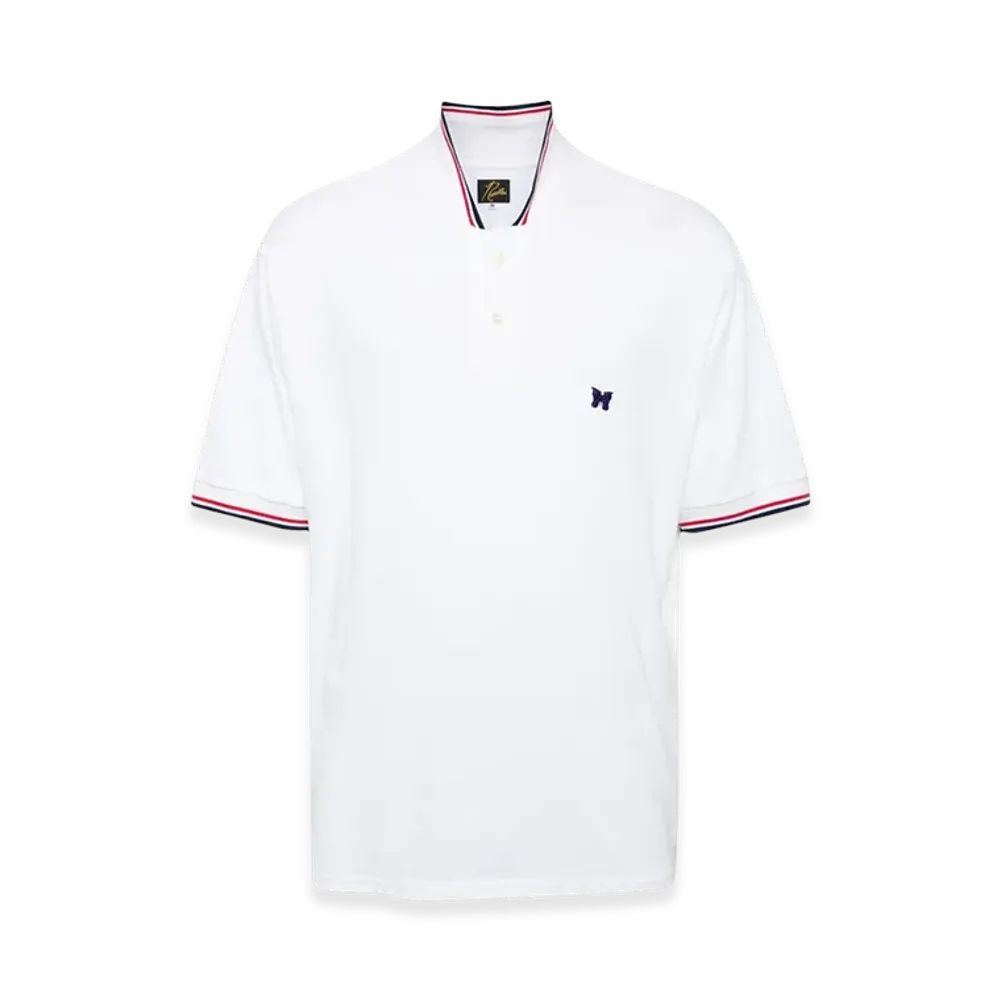 NEEDLES Logo Embroidered Cotton Polo Shirt "White"