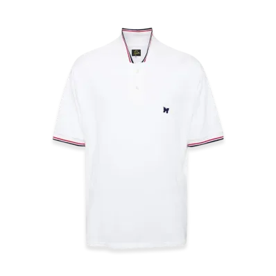 NEEDLES Logo Embroidered Cotton Polo Shirt "White"
