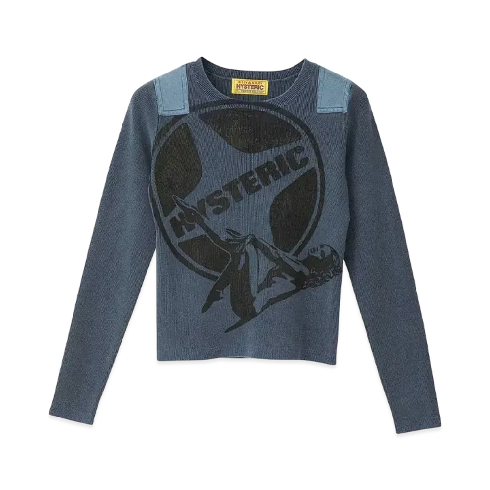 HYSTERIC GLAMOUR Leisure Woman Short Length Pullover "Blue"
