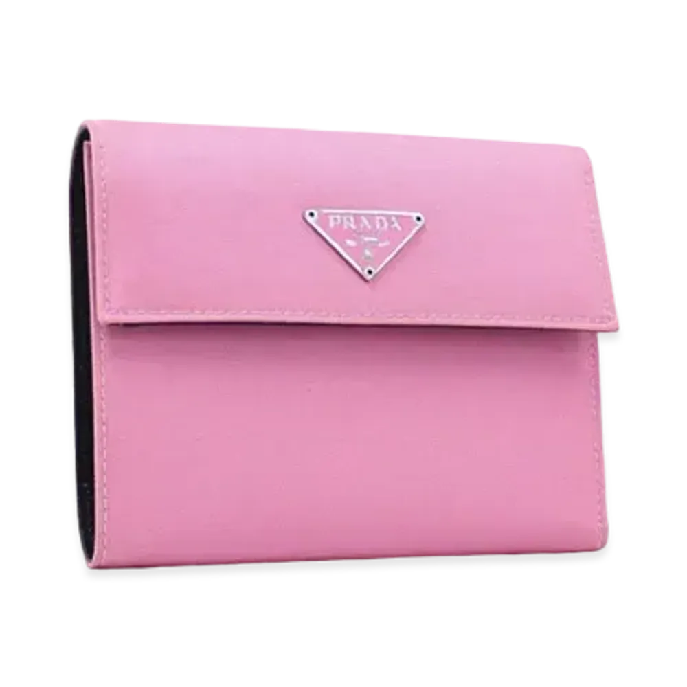 PRADA Nylon Leather Wallet "Pink"