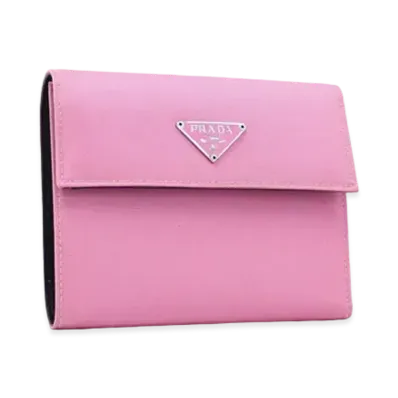 PRADA Nylon Leather Wallet "Pink"
