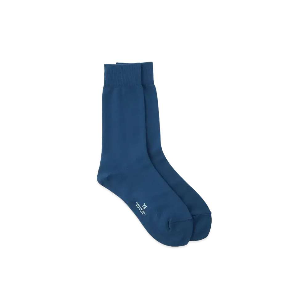 Yohji Yamamoto Y's NYLON PLAIN STITCH BASIC SOCKS "Blue"