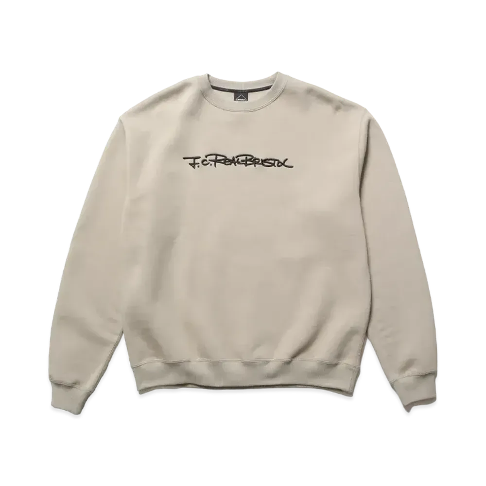 F.C.Real Bristol Embroidery Tagging Loose Fit Crewneck Sweat "Beige"