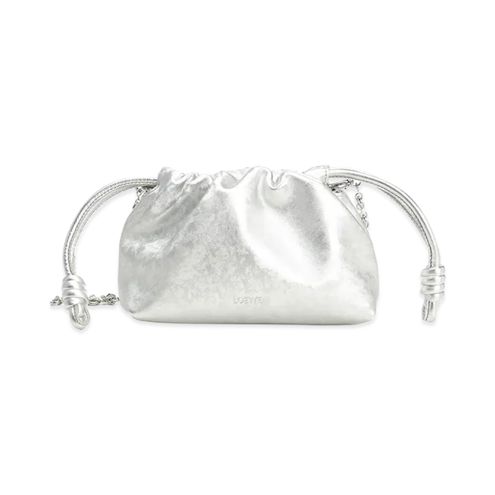 LOEWE Women's Mini "Flamenco Clutch" Bag "Silver"