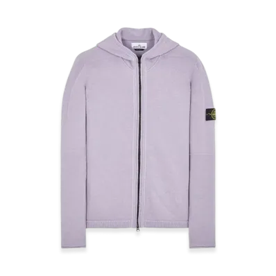 Stone Island 509A3 Lambswool Hooded Cardigan Knit - 23FW "Lavender"