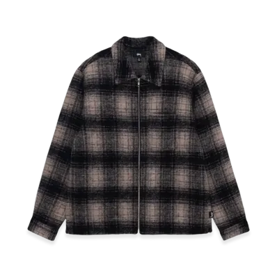 Stussy Wool Plaid Zip Shirt "Lilac"