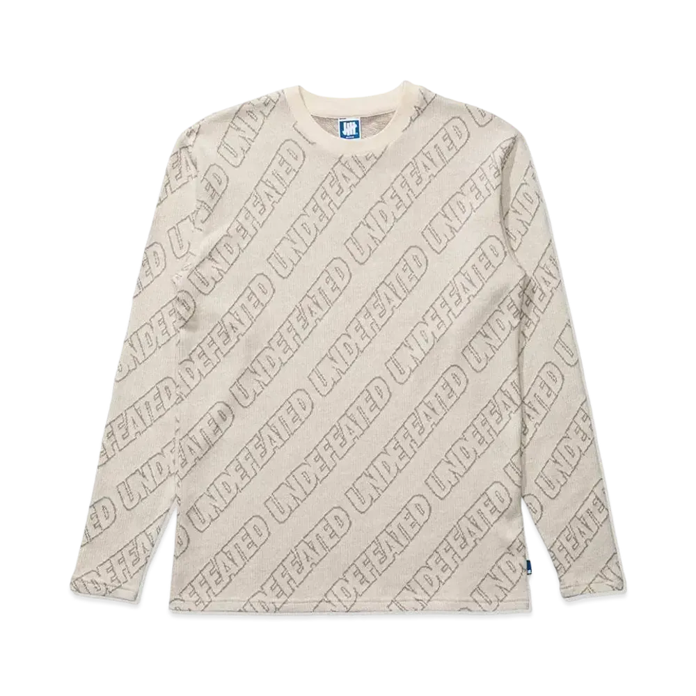 UNDEFEATED JACQUARD L/S TEE - 10085 "White"