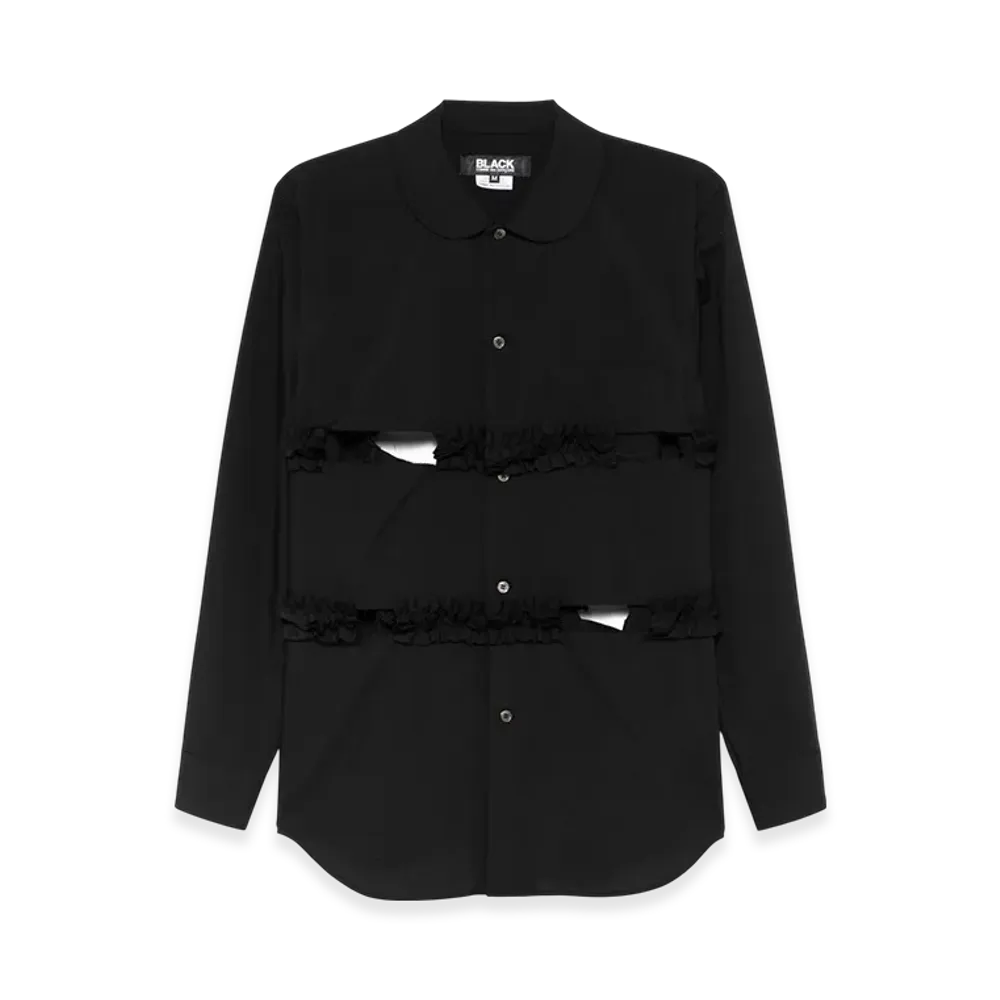 BLACK COMME des GARCONS Ruffle-Trim Shirt "Black"