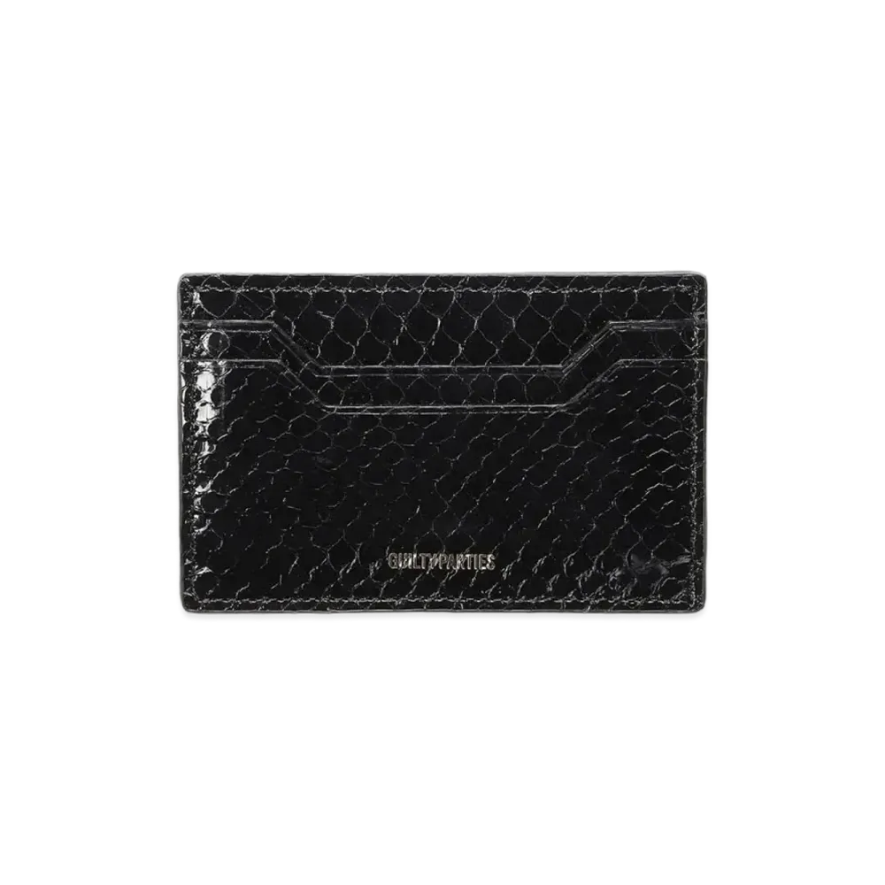 WACKO MARIA SPEAK EASY / PYTHON LEATHER CARD CASE "Black"