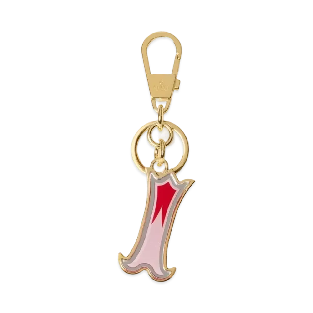 GUCCI Letter I Plexiglas Keychain "Pink Gold"