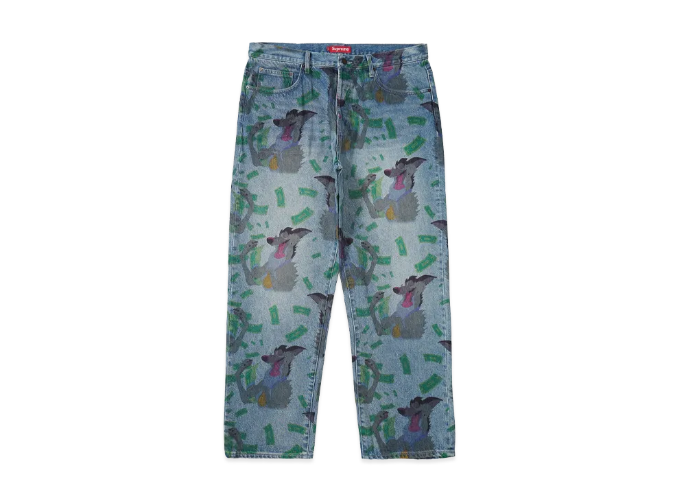 Supreme All Dogs Go To Heaven Loose Fit Jean "Washed Indigo"