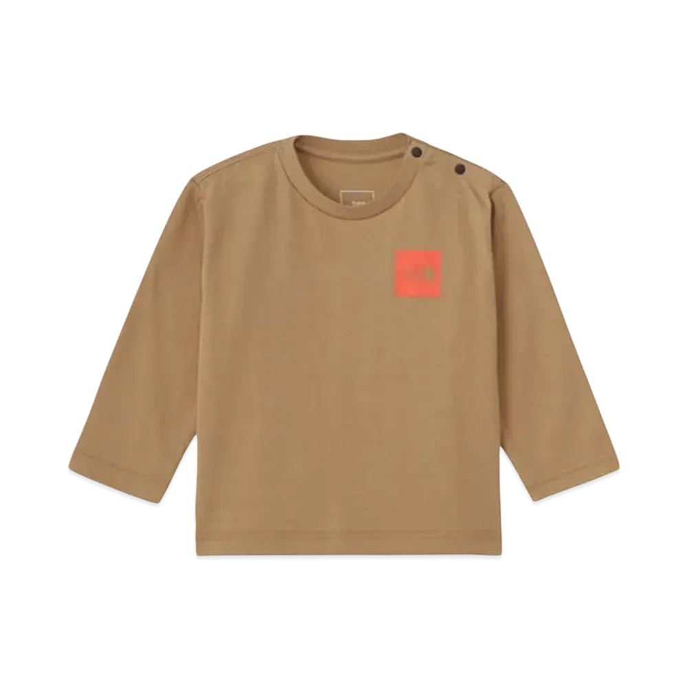 The North Face Baby Long Sleeve Small Square Logo Tee "Kelp Tan"