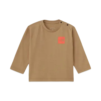 The North Face Baby Long Sleeve Small Square Logo Tee "Kelp Tan"