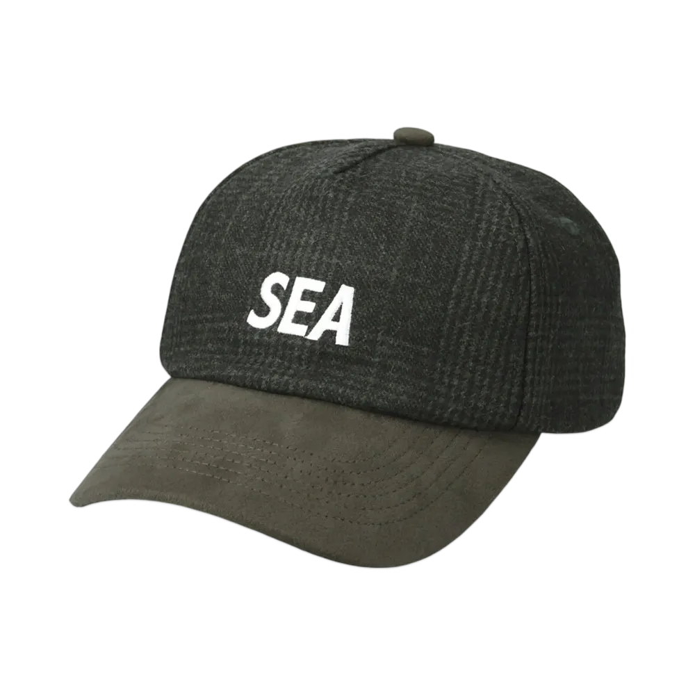 WIND AND SEA Logo Suede Check Cap "Green"