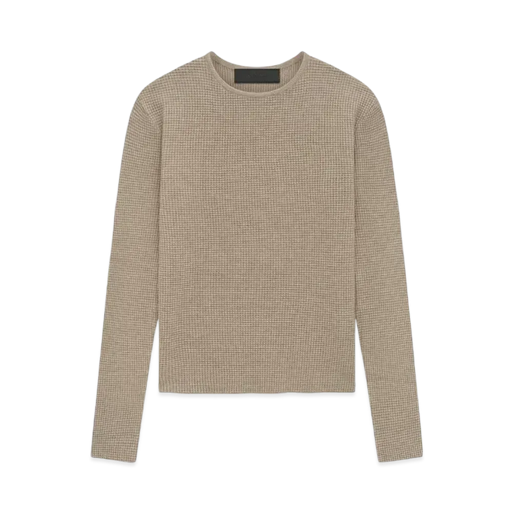FEAR OF GOD ESSENTIALS Waffled Long Sleeve Sweather "Desert Sand"