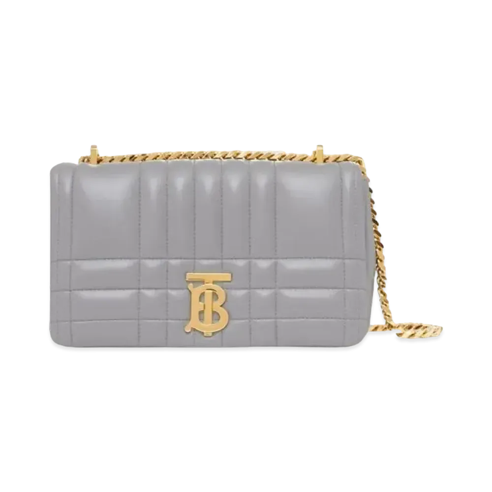 Burberry Quilted Leather Small Lola Bag "Cloud Gray"