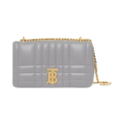 Burberry Quilted Leather Small Lola Bag "Cloud Gray"